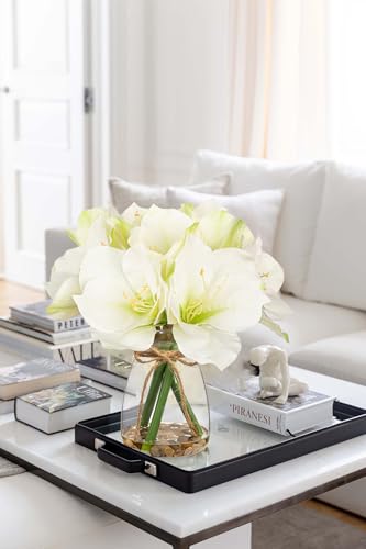 Product: Briful 2 Pack White Amaryllis Artificial Flower Bundle for Home Office Room Table Vase Arrangement Centerpiece