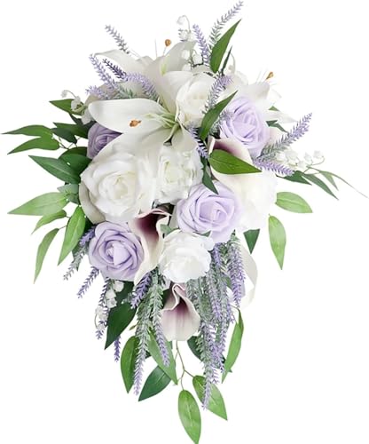 Product: Purple White Bridal Bouquets,Artificial Lavender Calla Lily Flowers for Wedding Ceremony Bridal Shower Home Decor Used for Weddings and Home Decoration