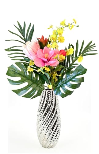 Product: 16" Tropical Flower Bouquet,Artificial Wedding Flowers for Home Decoration | Decor Floral, Centerpiece, DIY (NO VASE) Used for Dining Table Center, Wedding Parties, and