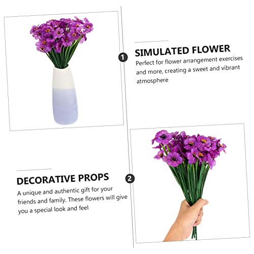 Product: JCYGBMK 1 Set 4pcs Decorative Artificial Flowers Stem Flower Fake African Violets Silk Floral Arrangements Faux Flower Fake Violet Flower Lifelike Flower The, 29.00X15.00X0.60CM, Purple