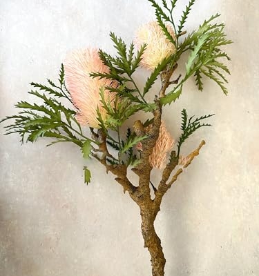 Product: 35" Tall Banksia Flower Branch,Artificial Pink Flower for Centerpieces | DIY Floral | Wedding/Home Decoration | Gifts(NO VASE) Used for Dining Table Center, Wedding Parties, and(Red)