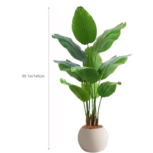 Product: Artificial Bird of Paradise Plant, Outdoor Fake Tropical Banana Tree – Perfect Faux Plants for Indoor, Plant in Pot for Home Decor(140cm/55.1in)