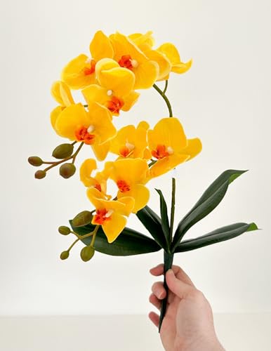Silky Flower Store Yellow Artificial Orchid Flowers, 3 Piece Faux Floral Wedding Home Decor DIY Party, 18cm 2 2 Product: 3PCS 18" Yellow Orchid Artificial Flowers,Spring Orchid Flowers for Wedding Table DIY Floral Arrangement Party Home Decor(NO VASE) for Wedding/Home Decoration