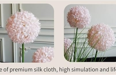 Silky Flower Store Artificial Hydrangea in Beige Pot, Lifelike Silk Potted Plant, Faux Bedroom Dining Décor 20.5cm 9 9 Product: Light Luxury Artificial Hydrangea in Beige Pot, Large Lifelike Silk Potted Plant for Bedroom & Dining Décor