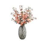 Product: Fake Flowers with Vase Simulation Camellia Chinese Zen Silk Flowers Home Soft Furnishings Placement Flower Arrangement Fake Flowers Ornaments Jewelry Plant Decor (B)