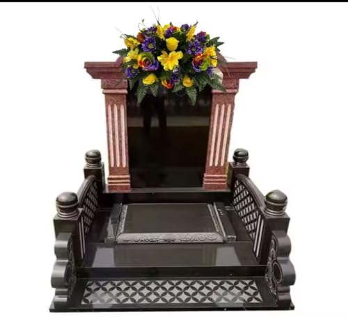 Product: Jucgghk Vivid and Realistic Floral Art Rainbow Roses Spring Cemetery Flowers,Headstone Flower,Grave Site Flower-,Flower for Cemetery
