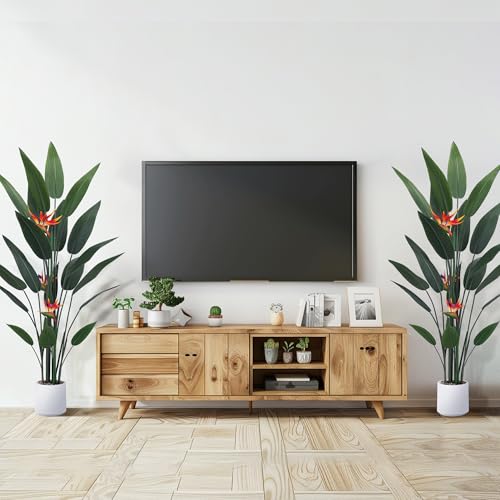 Product: Jocoevol Artificial Bird of Paradise Plant 5 Ft Tall Fake Banana Leaf Plant for Indoors and Outdoors, Artificial Flowers, Faux Palm Tree with Plastic Pot for Office and Home Decor