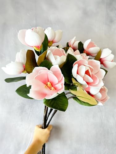Product: 3PCS Pink 3 Heads Magnolia Stem,30" Realistic Artificial Flower for Wedding Table DIY Floral Arrangement Party Home Decor(NO VASE) for Wedding/Home Decoration