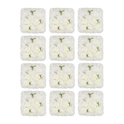Product: Cncestore 12PC Artificial Flower Wall Panel Wedding Backdrop Event Party Flower Wall Panel