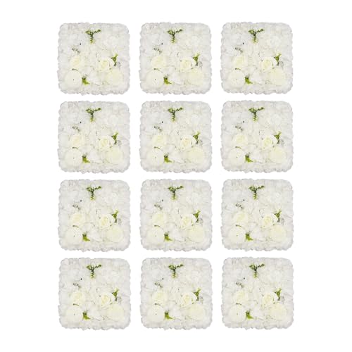 Product: Cncestore 12PC Artificial Flower Wall Panel Wedding Backdrop Event Party Flower Wall Panel