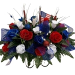 Product: Jucgghk Vivid and Realistic Floral Art Beautiful Patriotic, Memorial Cemetery Saddle Arrangement,Cemetery Flowers,Gravesite Flowers for Headstone Arrangement