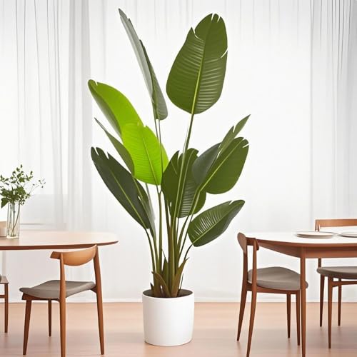 Product: Artificial Bird of Paradise Plant Fake Travelers Palm Tree Faux Banana Leaf Tree Fake Plants Indoor Outdoor for Home Office Decor (5FT)