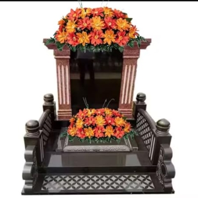 Product: Jucgghk Vivid and Realistic Floral Art Orange Sunrise Dahlia Mix Fall Cemetery Saddle,Artificial Fall Cemetery Flowers for Headstone
