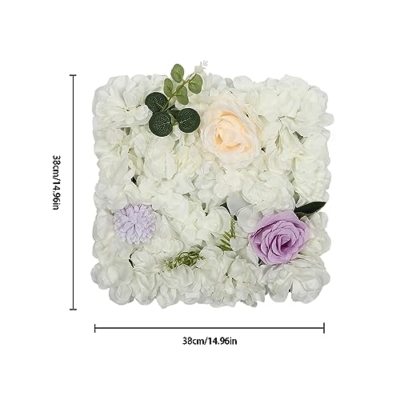 Product: INPAITOO Artificial Flower Wall Panel, 12Pcs 3D Flower Floral Backdrop, 15 * 15in Artificial Flower Wall Background Silk Rose Mat, Flower Backdrop Faux Flowers Panel for Wedding