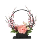 Product: SHUawan Artificial Silk Flower Bouquet with Vase - Realistic Fake Flowers for Home, Office, Wedding, and Party Decoration, Easy Care, Dust