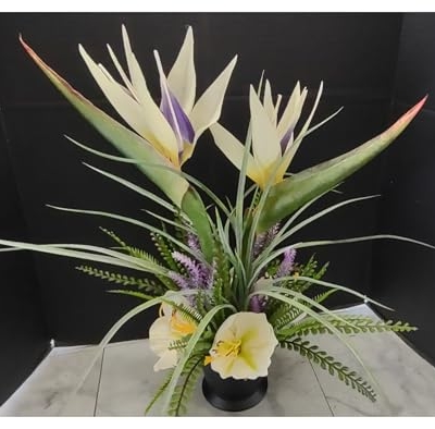 Product: 19Inches Artificial White Birds Of Paradise Table Centerpiece, Elegant Silk Flowers Centerpiece for Parties Birthday Baby Shower Bridal Banquet Decoration Garland for Table Centerpiece Holiday Party W