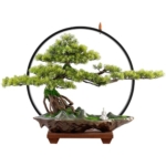 Product: MOOWI Artificial Bonsai Tree Creative Lamp Circle Simulation Cypress Planting Landscape Decoration Living Room Office Entrance Opening Gift Artificial Trees Plants