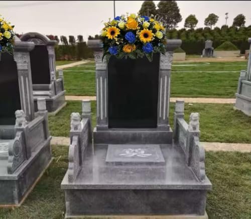 Product: Jucgghk Vivid and Realistic Floral Art 3 Pieces Set Cemetery Saddle,Headstone Flower,Spring Cemetery Flowers for Cemetery Decoration