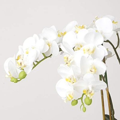 Product: 4 Heads White Artificial Orchid Flowers with Gold Vase Set Faked Silk Flower Plant Artificial White Phalaenopsis for Home Decor, 21.7" H Table Centerpiece Office Wedding Party Decoration