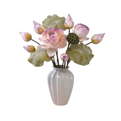 Product: Floral Installations Artificial Silk Flower Arrangement Zen Lotus Simulation Flower Arrangement High-Grade Coffee Table Decoration Party Decoration
