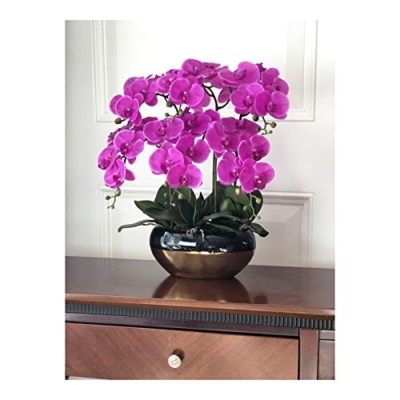 Product: Faux Purple Phalaenopsis Orchid, Butterfly Orchids with Ceramic Flower Pot, Beautiful Artificial Flowers Bonsai for Decorating Home/Office/Meeting Room/Parlor Table Centerpiece Office Wedding Party De