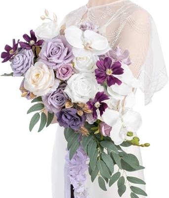 Product: Purple White Bridal Bouquets,Artificial Lavender Calla Lily Flowers for Wedding Ceremony Bridal Shower Home Decor Used for Weddings and Home Decoration