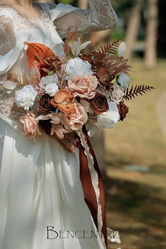 Product: BENCENTRE 14 Inch Walnut Brown Bridal Bouquet,Wedding Bouquet,Bride Bouquets for Wedding Ceremony Anniversary, Boho Wedding,Party and French Rustic Vintage Wedding,Artificial Flowers