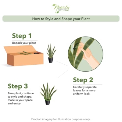 Silky Flower Store Artificial Sansevieria Plant, Nearly Natural Green 4855 Black Planter, Faux Indoor Decor 35in. 13 13 Product: Nearly Natural, Green 4855 35in. Sansevieria with Black Planter