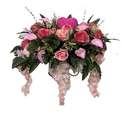 Product: Jucgghk Vivid and Realistic Floral Art Valentine's Day, Mother's Day Cemetery Saddle,Spring Cemetery Flowers,Headstone Flower,Flower for Cemetery