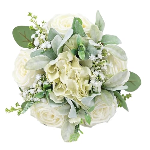 Product: A Brilliant Bridal Bouquet and 4 Bouquets of Bridesmaid Bouquets, Artificial Flowers, Suitable for Bridal Bridesmaid Proposal Parties and Church Decoration