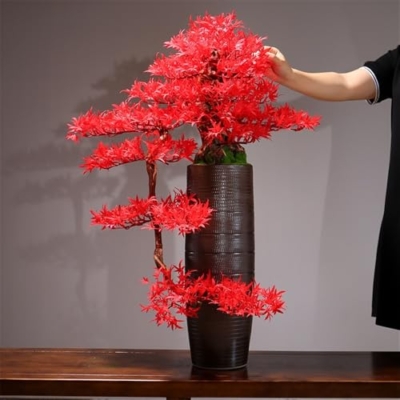 Product: Artificial Bonsai Tree Floor Artificial Bonsai Tree Ornaments Maple Tree Landscaping Living Room Decoration Office Fake Plants Artificial Trees Plants