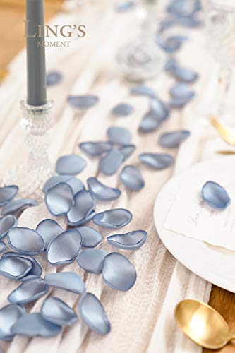 Product: Ling's Moment Rose Petals, Silk Flower Petals for Wedding/Aisle/Flower Girl Baskets/Table Centerpiece Décor,etc.Dusty Blue Baby Blue 200pcs