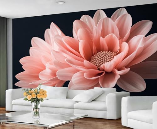 Product: Pink Floral Large Mural - 110" x 79" Mural, Pink Dahlia Wall Murals for Living Room Bedroom, Modern Flower Art Wallpaper, Dahlia Murals (Not Peel and Stick)