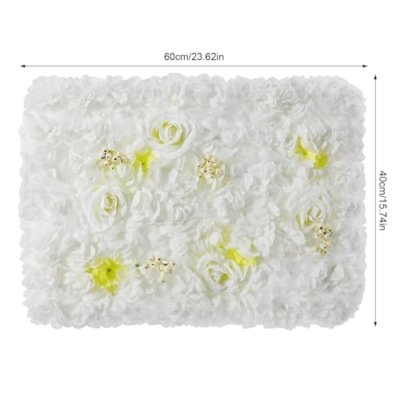 Silky Flower Store Artificial Silk Flower Wall Panel, Wedding Photography Venue Decor, White, 12 pcs, 30cm 11 11 Product: Cncestore 12 pcs Artificial Silk Flower Wall Panel Wedding Photography Venue for Wedding Venue Decor Candy Wall White