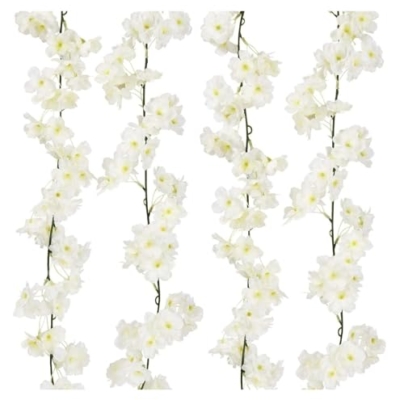 Product: WHYLE Furniture Decoration 180cm Artificial Silk Flowers Vines Backdrop Wall Decor Fake Flowers Home Party Wedding Decoration Hanging Flower Sakura Garland Artificial Flower(180CM-DK Pink)
