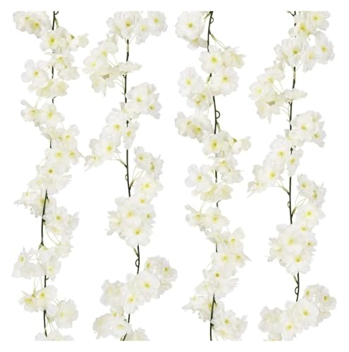 Product: WHYLE Furniture Decoration 180cm Artificial Silk Flowers Vines Backdrop Wall Decor Fake Flowers Home Party Wedding Decoration Hanging Flower Sakura Garland Artificial Flower(180CM-DK Pink)