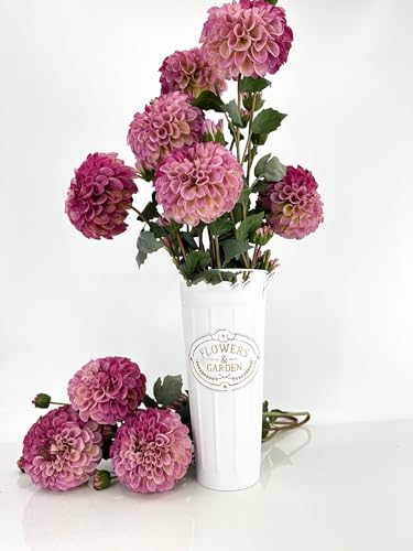 Product: 3PCS 31" Purple Dahlia Flowers,Realistic Artificial Dahlia for Wedding Home Table Centerpieces Decoration Floral Arrangement (NO VASE)