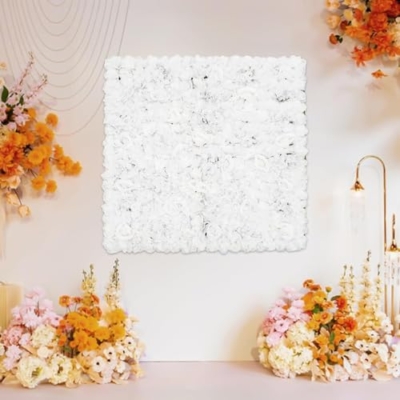 Product: Cncestore Artificial Flower Wall Panels, Flower Wall Mat Silk Rose Flower Panels