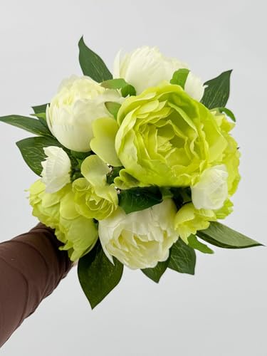 Product: 8 Stem Green Peonies Bouquet, Artificial Real Touch Peonies for Indoor Vase Home Table Centerpieces Wedding(NO VASE) for Wedding/Home Decoration