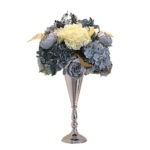 Product: Artificial Flowers Bouquet Alloy Vase with Artificial Rose Flowers Bouquet Silk Flowers Rose for Home Bridal Wedding Party Festival Decor FA (A)
