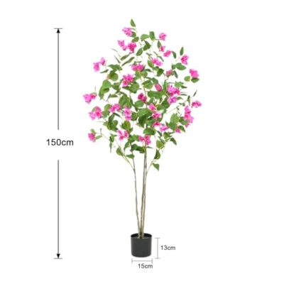 Silky Flower Store Artificial Bougainvillea Tree, Faux Greenery, Bendable Branches, Photography Studio Decor, 4ft 12 12 Product: Artificial Bougainvillea Tree Green Plant with Bendable Branches and Stems Photography Studio Atmosphere Decoration Landscape Artificial Plum Blossom