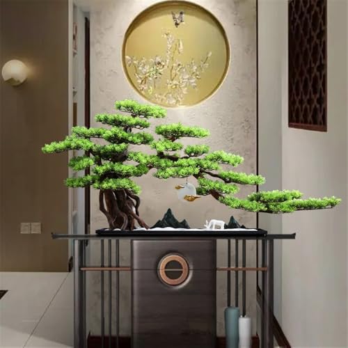 Silky Flower Store Artificial Bonsai Tree, Chinese Welcome Pine Ornament, Office Living Room Decor, 20.5cm 4 4 Product: MOOWI Artificial Bonsai Tree Chinese Ornaments Welcome Pine Entrance Sideboard Decorations Office Landscaping Living Room Wigwam Bonsai Artificial Trees Plants