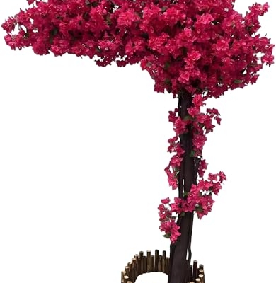 Product: Lifelike Bougainvillea Artificial Tree,Fake Bougainvillea Flowers Plant,Tall Lifelike Large Artificial Tree,for Home, Office, Patio, Balcony, Wedding Decoration,2 * 2m
