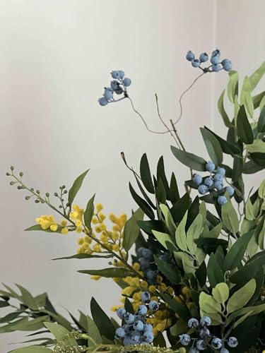 Product: Mimosa and Berries Flower Arrangement, Autumn Artificial Flowers for Home Decor Table Centerpieces Kitchen Garden Party Décor Garland for Table Centerpiece Holiday Party Weddi