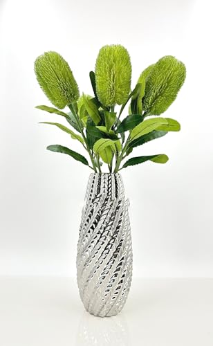 Product: 5 Stems Banksia Protea Stem,Green Artificial Long Stem Flower for Table Centerpieces Wedding Party Home Decoration Indoor(NO VASE)