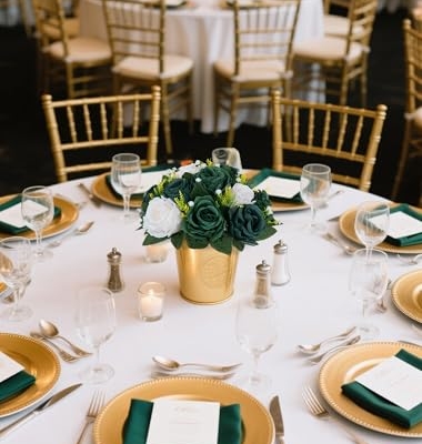 Product: BLOSMON Green Flowers Rose Centerpieces: 6 Pcs Artificial Flower Balls for Wedding Dinning Table - Fake Silk Kissing Bouquet Floral Arrangement for Home Party Event Decor