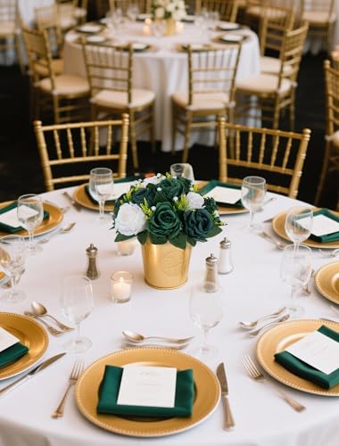 Product: BLOSMON Green Flowers Rose Centerpieces: 6 Pcs Artificial Flower Balls for Wedding Dinning Table - Fake Silk Kissing Bouquet Floral Arrangement for Home Party Event Decor