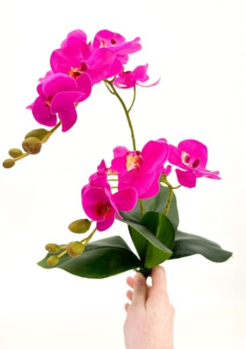 Silky Flower Store Magenta Orchid Artificial Flowers, Real Touch Faux Orchid Stems, Wedding DIY Party Home Decor, 18in 4 4 Product: 3PCS 18" Magenta Orchid Artificial Flowers,Real Touch Orchid Flowers for Wedding Table DIY Floral Arrangement Party Home Decor(NO VASE)