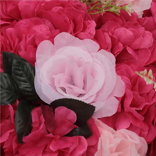 Product: BNDDZBN Flower Wall Panels 23.62"x15.75" Rose-Red 12pcs Realistic Flower Wall Artificial Panel 3D for Wedding Party Decor Photography Background