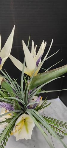 Product: 19Inches Artificial White Birds Of Paradise Table Centerpiece, Elegant Silk Flowers Centerpiece for Parties Birthday Baby Shower Bridal Banquet Decoration Garland for Table Centerpiece Holiday Party W